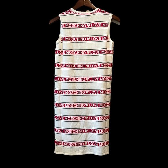 Love Moschino NWT Abito Logo Stripe Sleeveless Dress size 6 - Picture 5 of 15